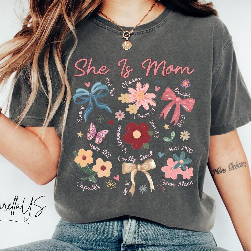 She Is Mom Shirt, Religious Mom Gift Shirt, Mom Bible Verse Shirt
